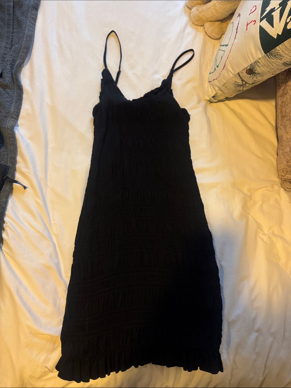 H&M Black Midi Spaghetti Strap Dress